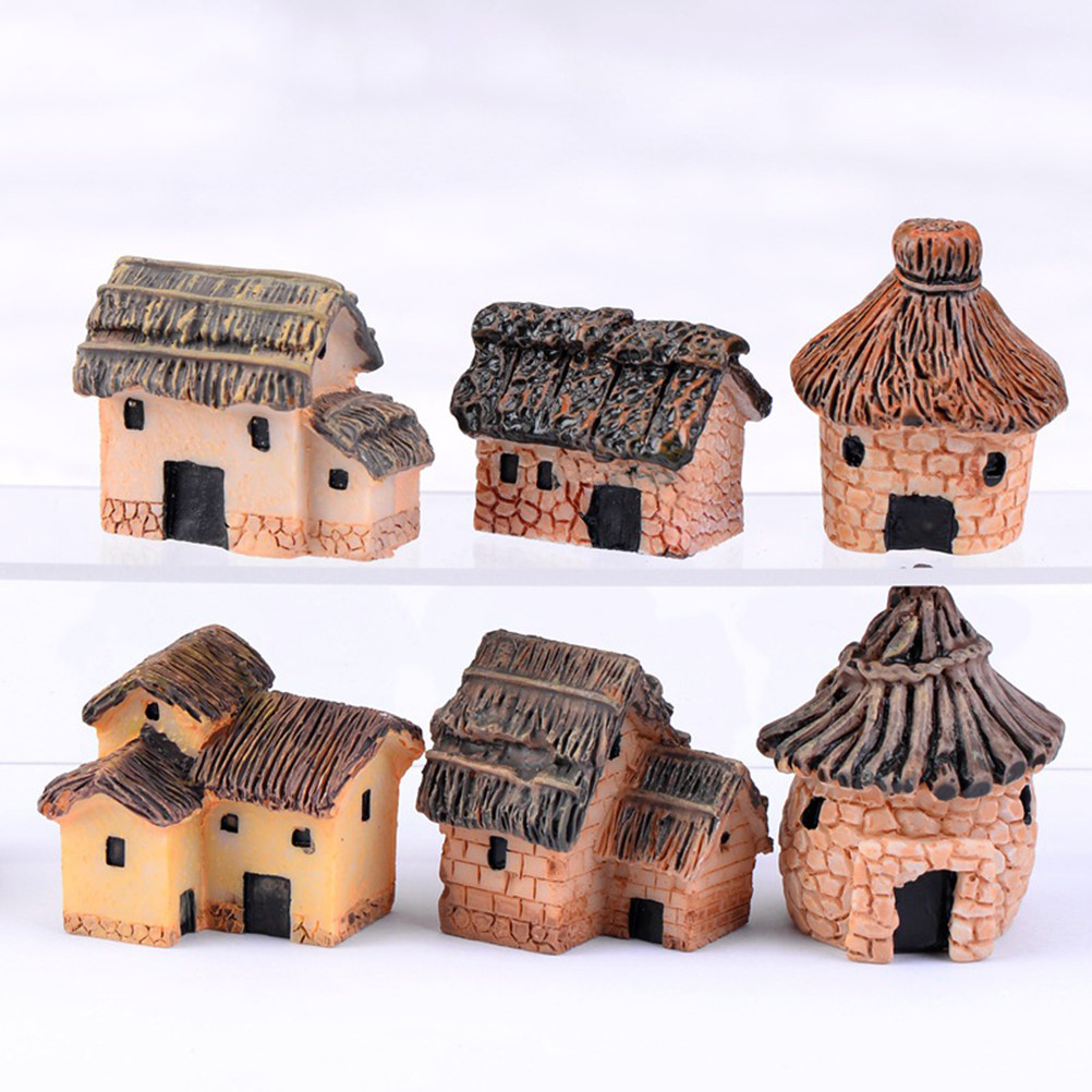 6 stuks miniatuur hutjes met r - Bonsai Garden House recensie en prijs