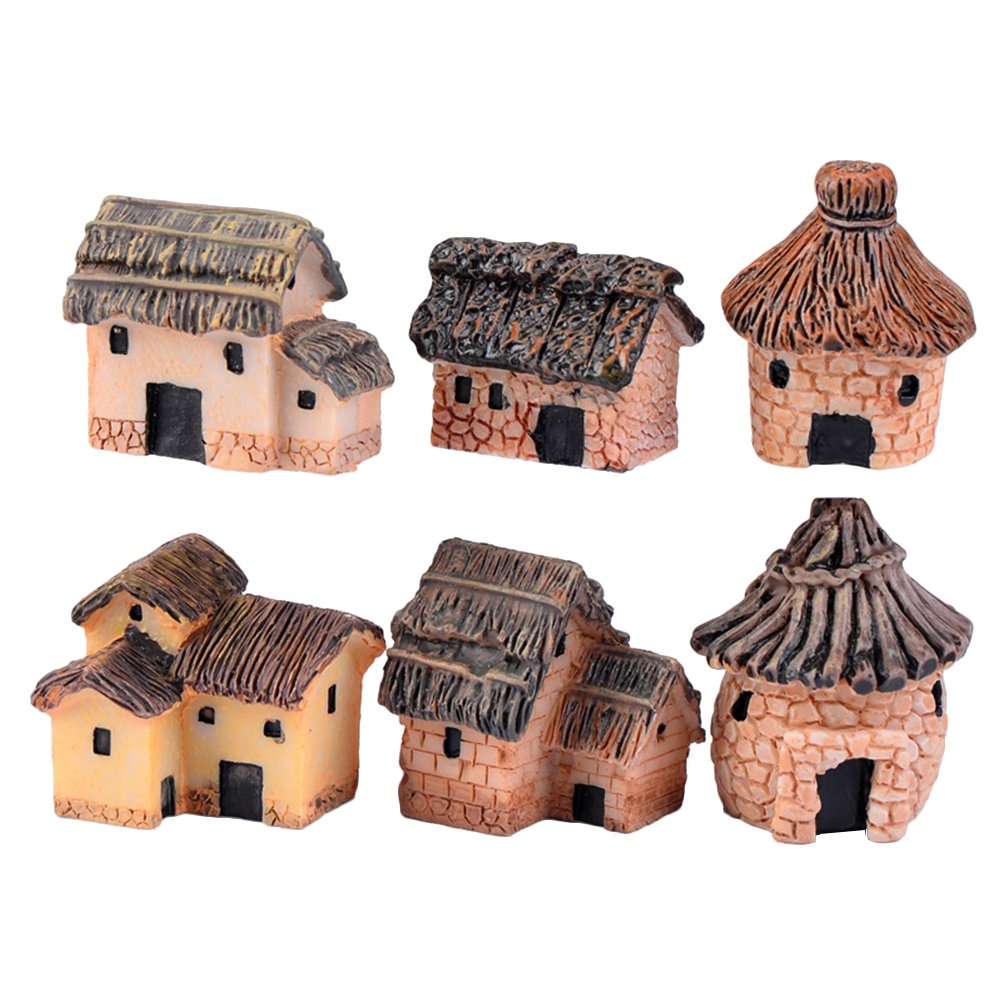 6 stuks miniatuur hutjes met r - Bonsai Garden House recensie en prijs